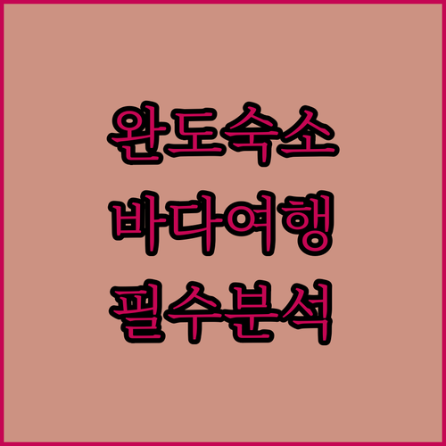 루미아호텔부터 타워호텔까지 완도 숙소 위치 정보와 시간대별 바다 여행 분석